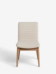 Set of 2 Tweedy Plain Light Natural Atlas Walnut Effect Leg Dining Chairs - Image 4 of 12