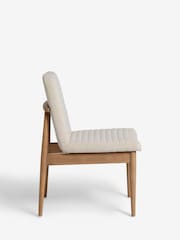 Set of 2 Tweedy Plain Light Natural Atlas Walnut Effect Leg Dining Chairs - Image 6 of 12