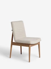 Set of 2 Tweedy Plain Light Natural Atlas Walnut Effect Leg Dining Chairs - Image 7 of 12