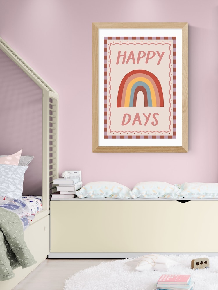 East End Prints Oak Happy Days Wall Art Print by Kid of the Village - Image 1 of 2