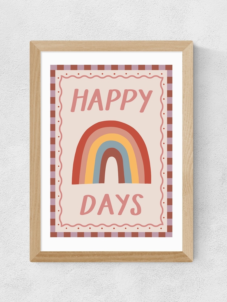 East End Prints Oak Happy Days Wall Art Print by Kid of the Village - Image 2 of 2