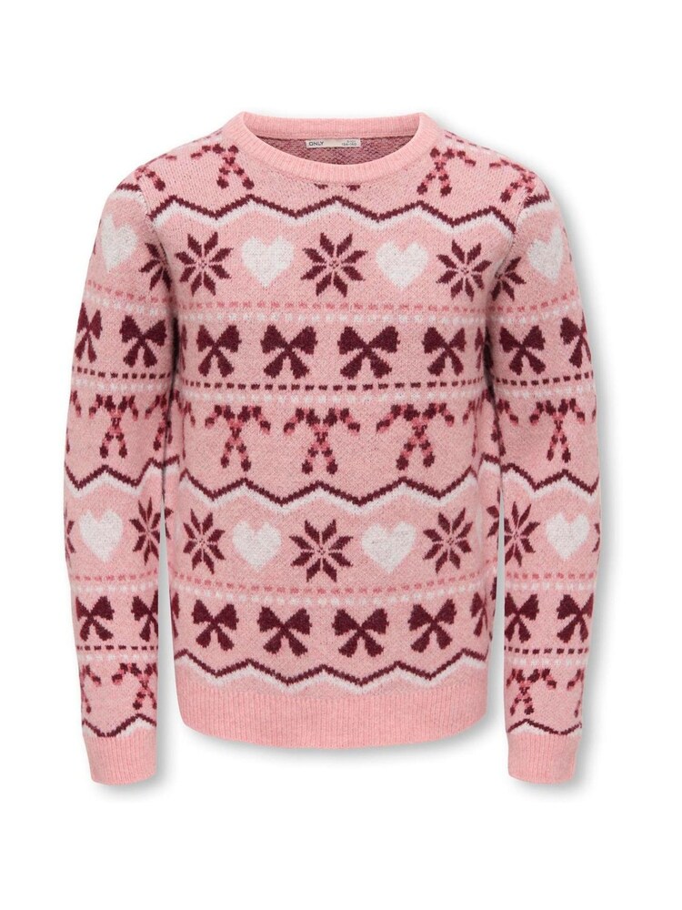 ONLY KIDS Pink Fair Isle Pattern Knit Jumper - Image 1 of 3 ONLY KIDS Pink Fair Isle Pattern Knit Jumper - Image 1 of 3