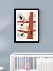 East End Prints Black Two Little Birds Wall Art Print by Kid of the Village - Image 1 of 2