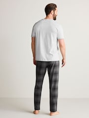Black/Grey Check Jersey Pyjamas Set 2 Pack - Image 2 of 8