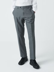 Light Grey Slim Machine Washable Plain Front Smart Trousers - Image 4 of 4