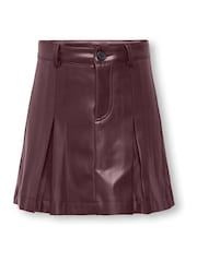 ONLY KIDS Faux Leather Pleated Mini Skirt - صورة 3 من 4