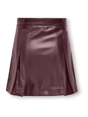 ONLY KIDS Faux Leather Pleated Mini Skirt - صورة 4 من 4