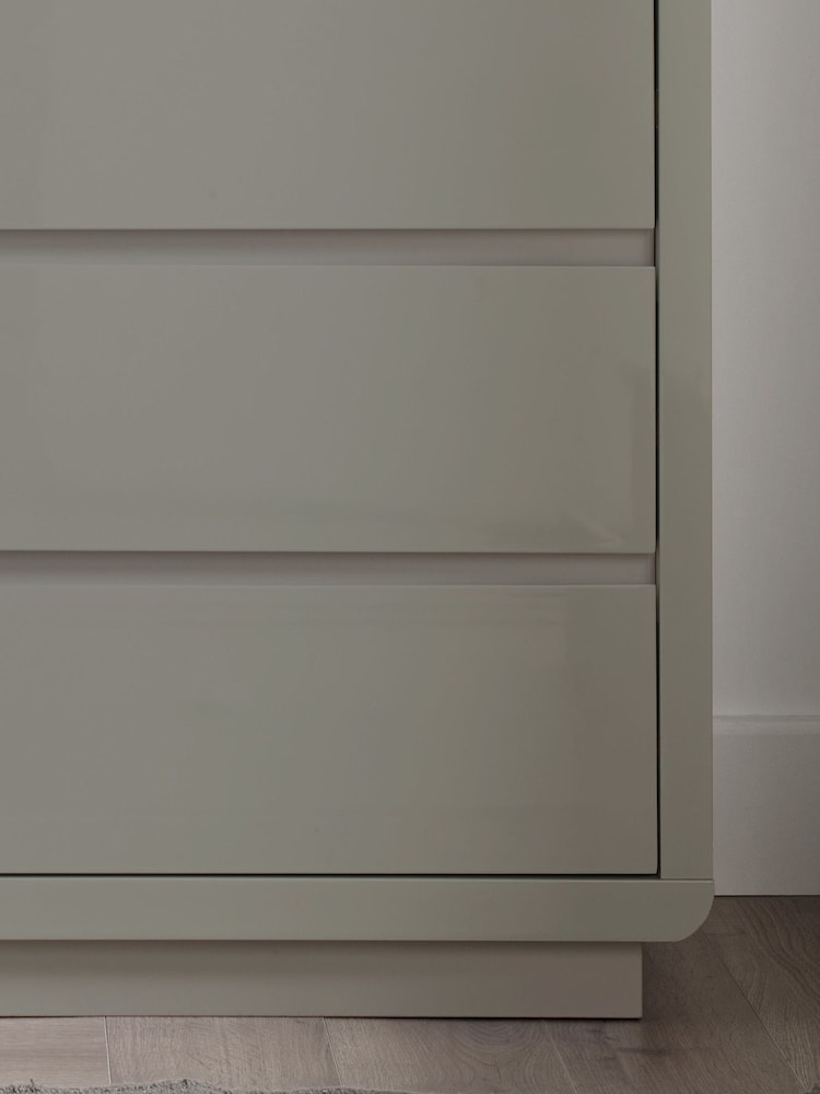 time4sleep Grey Marlow High Gloss Four Drawers Chest - Image 3 of 3