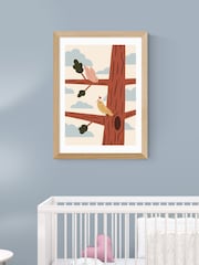 East End Prints Oak Two Little Birds Wall Art Print by Kid of the Village - Image 1 of 2