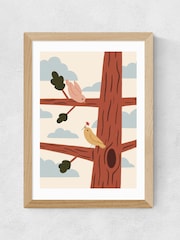 East End Prints Oak Two Little Birds Wall Art Print by Kid of the Village - Image 2 of 2