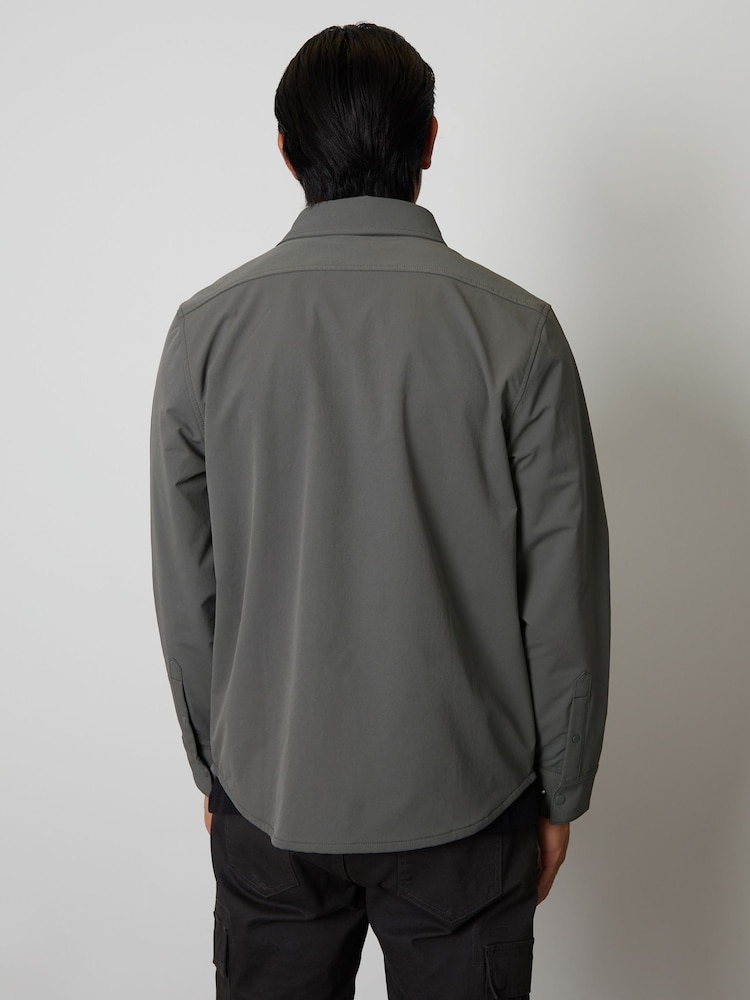 Threadbare Grey Luxe Jersey Lined Long Sleeve Overshirt - Image 2 of 4