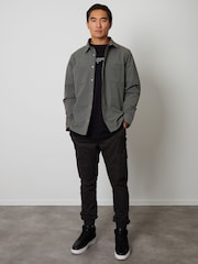 Threadbare Grey Luxe Jersey Lined Long Sleeve Overshirt - Image 4 of 4