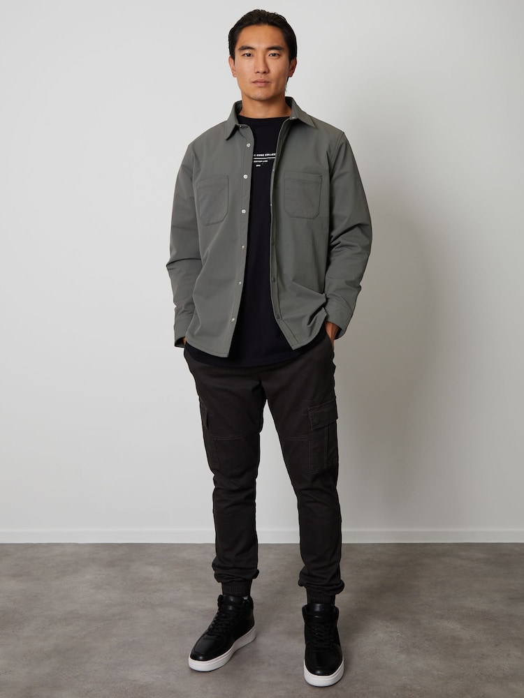 Threadbare Grey Luxe Jersey Lined Long Sleeve Overshirt - Image 4 of 4