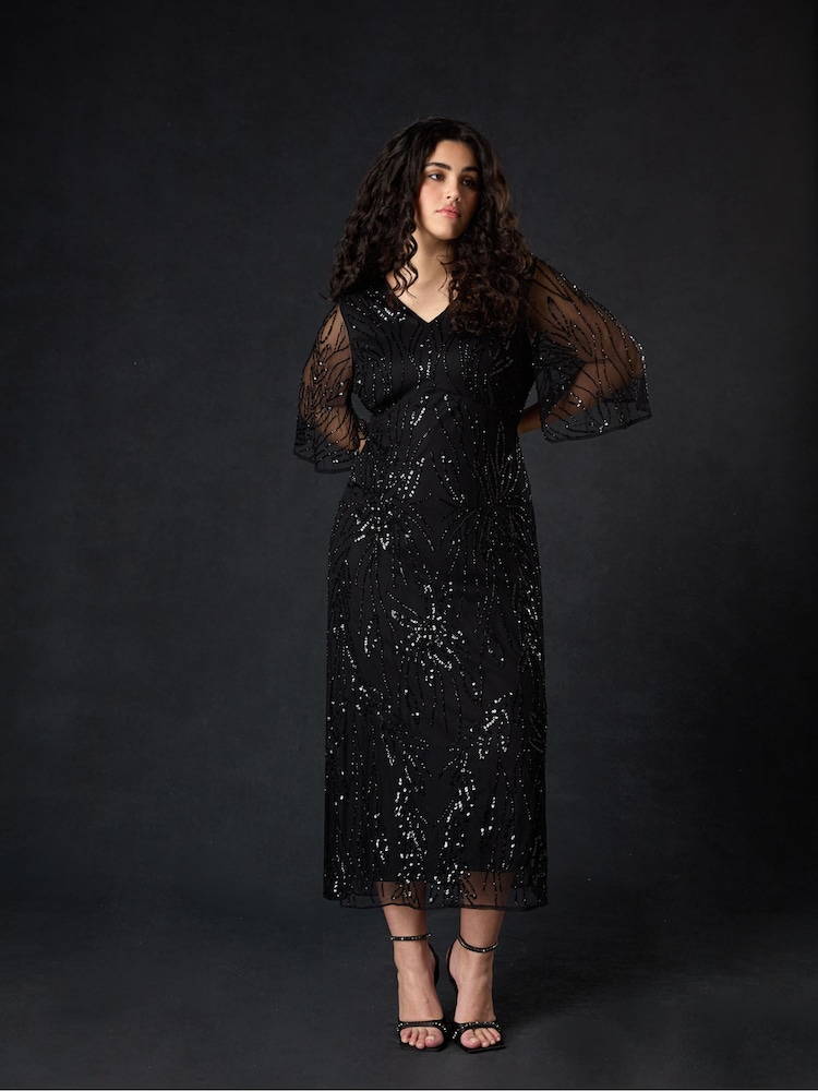 Live Unlimited Black Curve Embellished Maxi Dress - Image 1 of 4