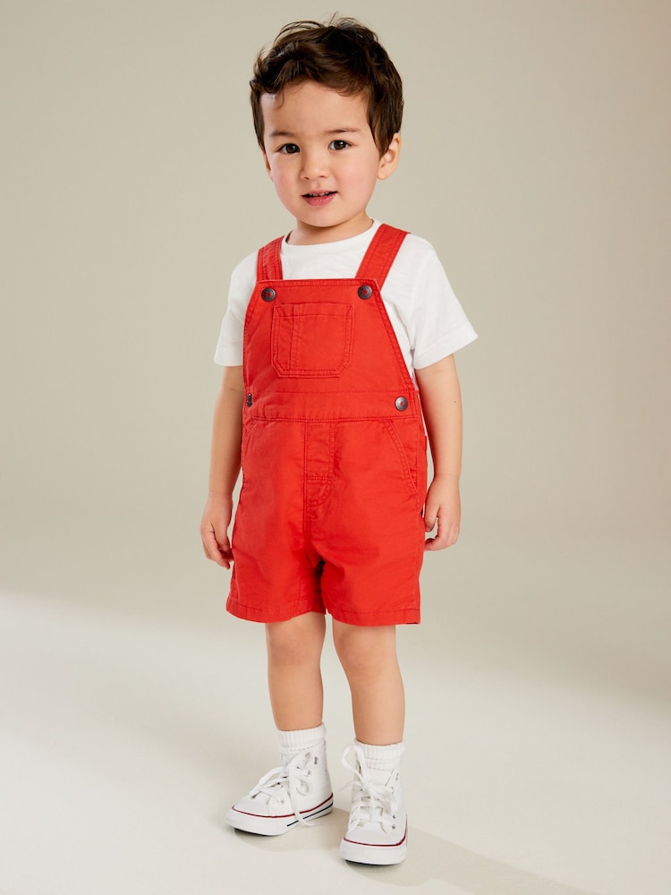 Red Dungarees (3mths-7yrs) - Image 1 of 6