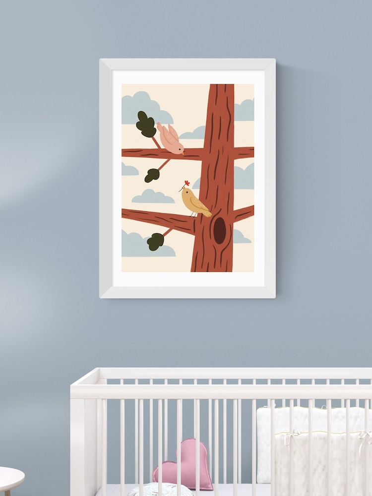 East End Prints White Two Little Birds Wall Art Print by Kid of the Village - Image 1 of 2 East End Prints White Two Little Birds Wall Art Print by Kid of the Village - Image 1 of 2