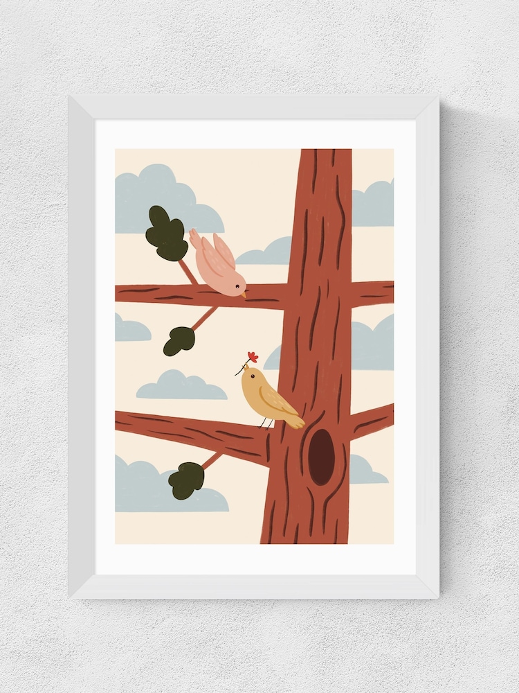 East End Prints White Two Little Birds Wall Art Print by Kid of the Village - Image 2 of 2 East End Prints White Two Little Birds Wall Art Print by Kid of the Village - Image 2 of 2