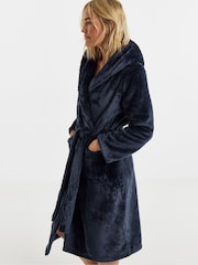 Figleaves Blue Figleaves Luxe Plush Robe - Image 1 of 4
