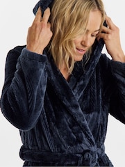 Figleaves Blue Figleaves Luxe Plush Robe - Image 3 of 4