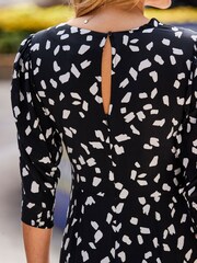 Sosandar Black Fleck Printed Fit And Flare Dress - Image 5 of 5