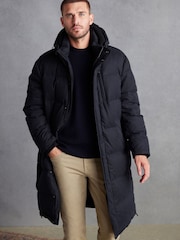Black Signature Longline Down Puffer Coat - Image 1 of 1
