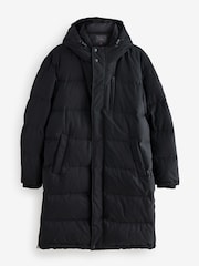 Black Signature Longline Down Puffer Coat - Image 6 of 12