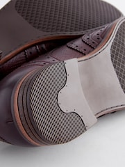 Burgundy Red Texture Detail Double Wing Brogue Shoes - Image 7 of 7