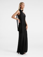 Forever New Black Remington Asymmetrical Scarf Dress - Image 3 of 4