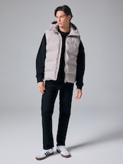 Dark Stone Shower Resistant Heatseal Hooded Gilet - Image 2 of 7
