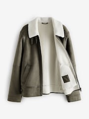 Dark Stone Faux Shearling Jacket - Image 10 of 13