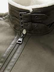 Dark Stone Faux Shearling Jacket - Image 11 of 13