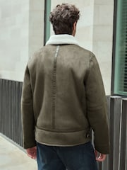 Dark Stone Faux Shearling Jacket - Image 4 of 13