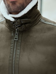 Dark Stone Faux Shearling Jacket - Image 8 of 13