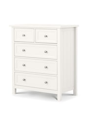 Julian Bowen Surf White Maine 5 Drawer Chest of Drawers - Image 1 of 4