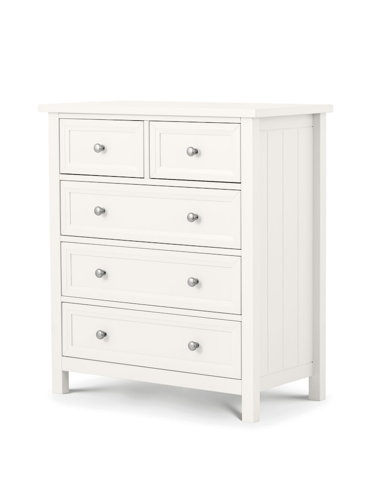Julian Bowen Surf White Maine 5 Drawer Chest of Drawers - Image 1 of 4