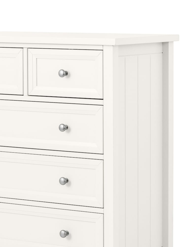 Julian Bowen Surf White Maine 5 Drawer Chest of Drawers - Image 2 of 4