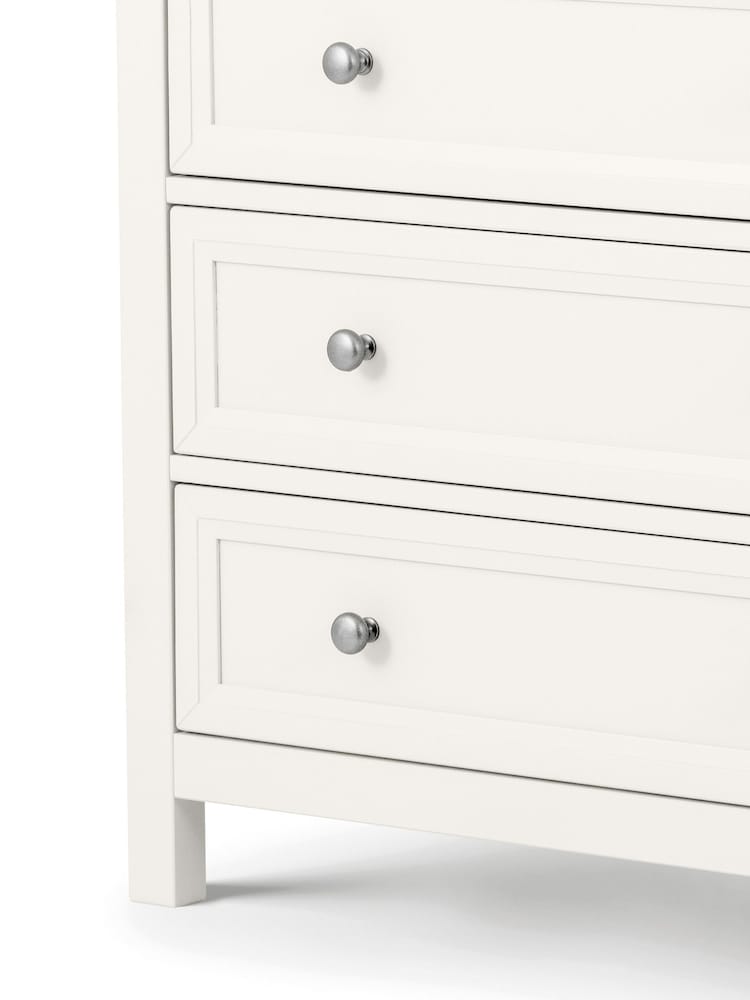 Julian Bowen Surf White Maine 5 Drawer Chest of Drawers - Image 4 of 4
