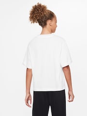 Nike White Oversized Essentials Boxy 100% Cotton T-Shirt - Image 2 of 4