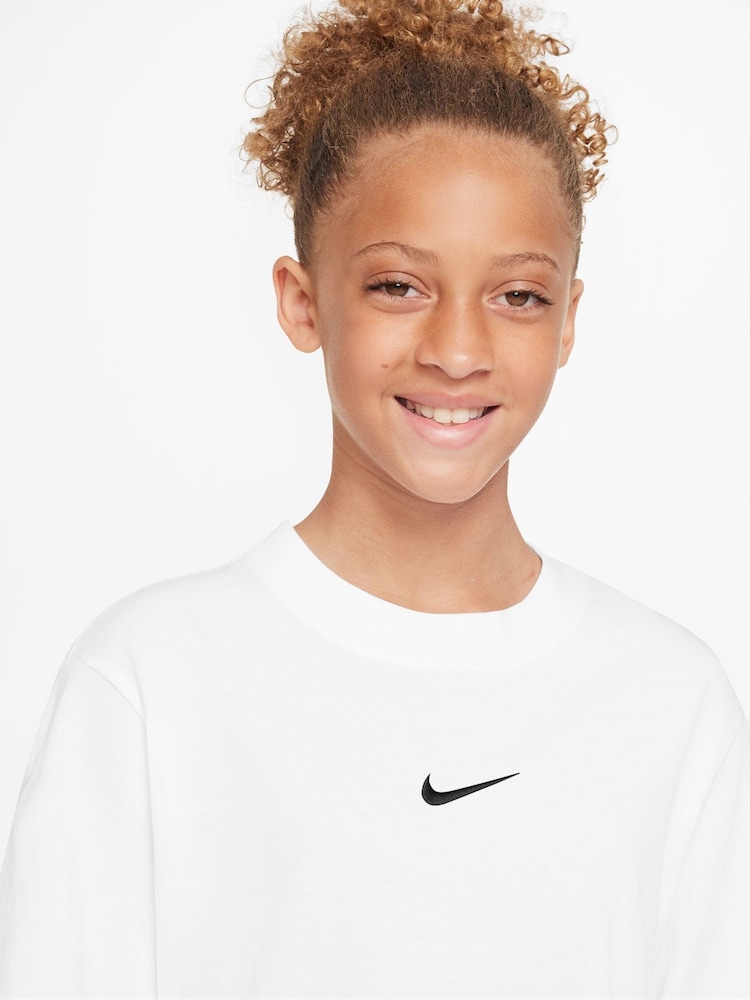 Nike White Oversized Essentials Boxy 100% Cotton T-Shirt - Image 4 of 4