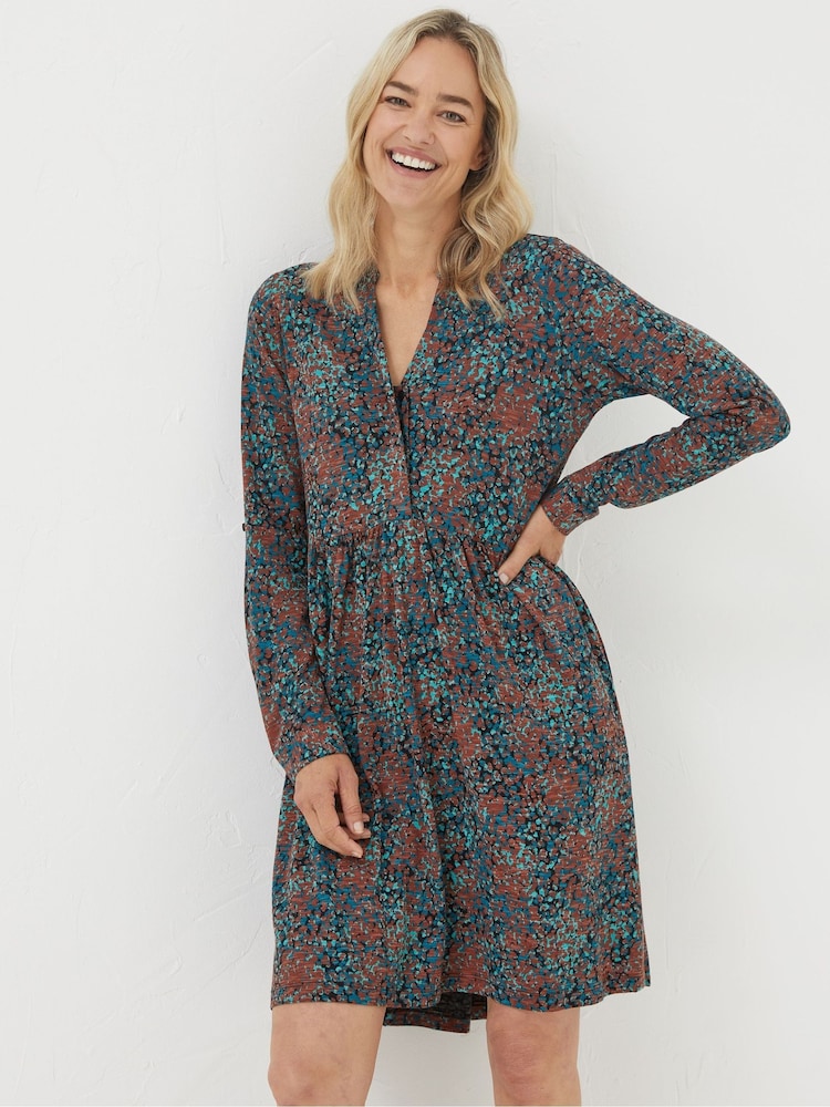 FatFace Black Elsie Textured Jersey Dress - Image 1 of 5