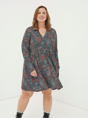 FatFace Black Elsie Textured Jersey Dress - Image 3 of 5