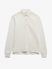 Superdry White Classic Preppy Long Sleeved Polo Shirt - Image 3 of 4
