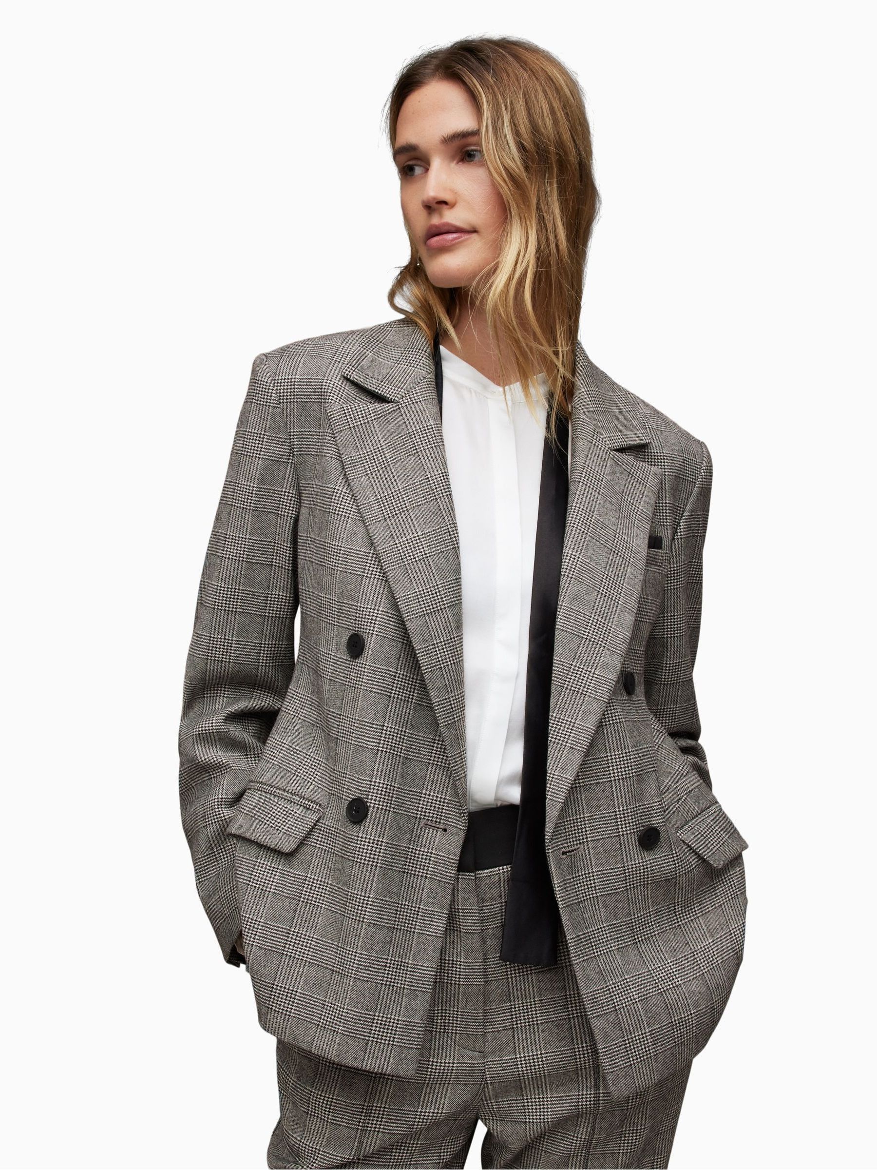 Buy AllSaints Bea Check Blazer from Next Luxembourg