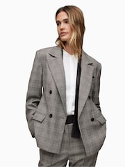 AllSaints Bea Check Blazer - Image 1 of 7