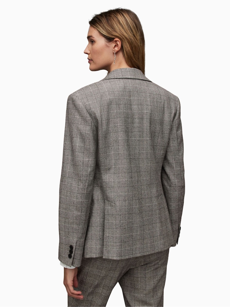 AllSaints Bea Check Blazer - Image 2 of 7