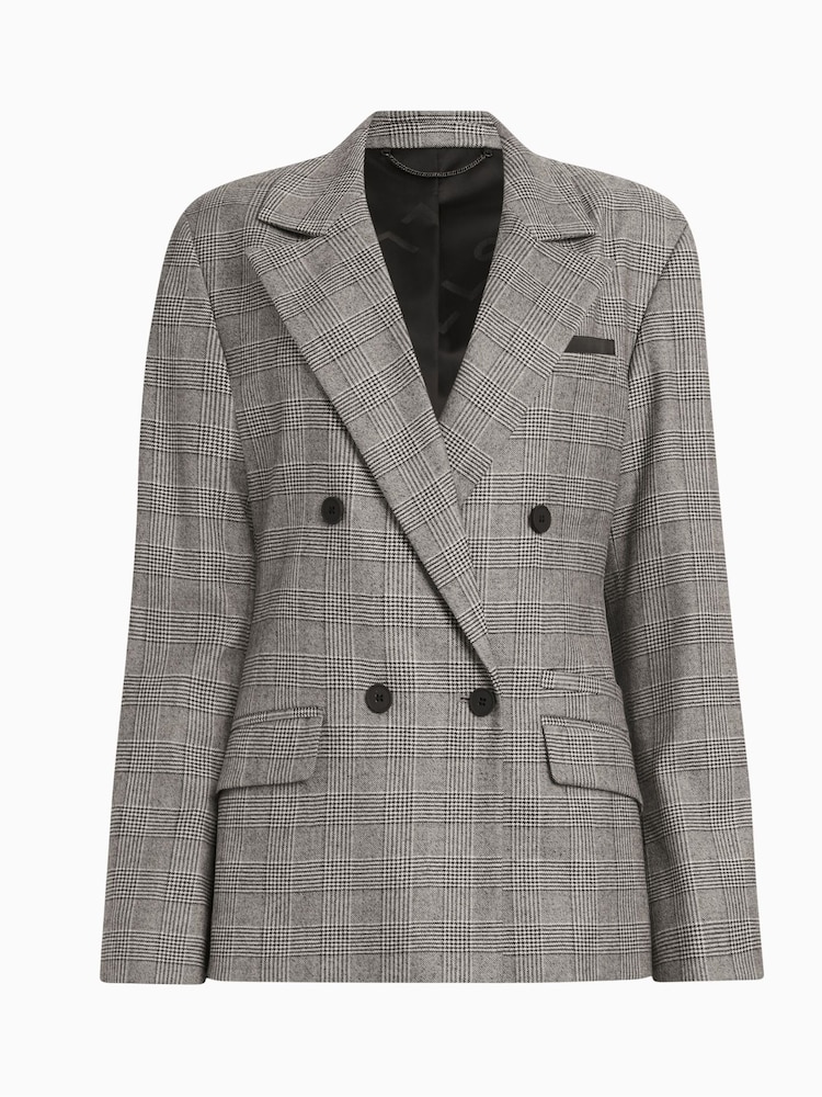 AllSaints Bea Check Blazer - Image 7 of 7