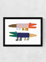 East End Prints Black Crocodile and Alligator Wall Art Print by Min Pin - Image 2 of 2