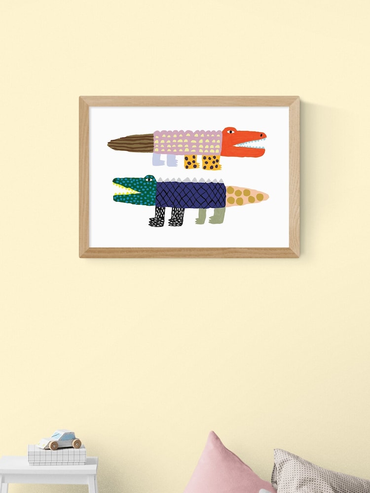 East End Prints Oak Crocodile and Alligator Wall Art Print by Min Pin - Image 1 of 2 East End Prints Oak Crocodile and Alligator Wall Art Print by Min Pin - Image 1 of 2