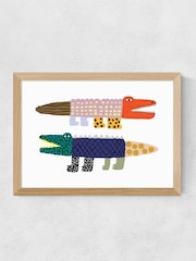 East End Prints Oak Crocodile and Alligator Wall Art Print by Min Pin - Image 2 of 2