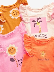 Rosa/Holiday/Palmendesign - Hemden aus 100 % Baumwolle im 4er-Pack (3Monate -7Jahre) - Bild 7 von 7